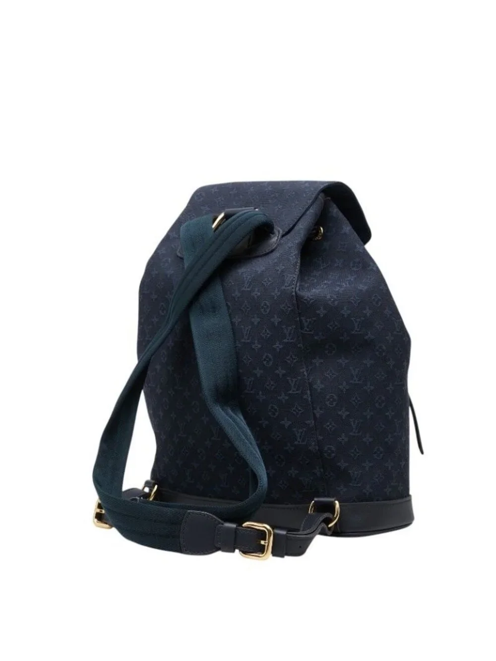 Louis Vuitton Monogram Mini Montsouris GM Backpack Navy Canvas Leather